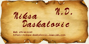 Nikša Daskalović vizit kartica